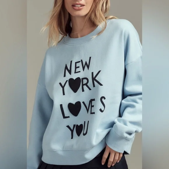 Anthropologie Light Blue Sweatshirt - Picture 4 of 10